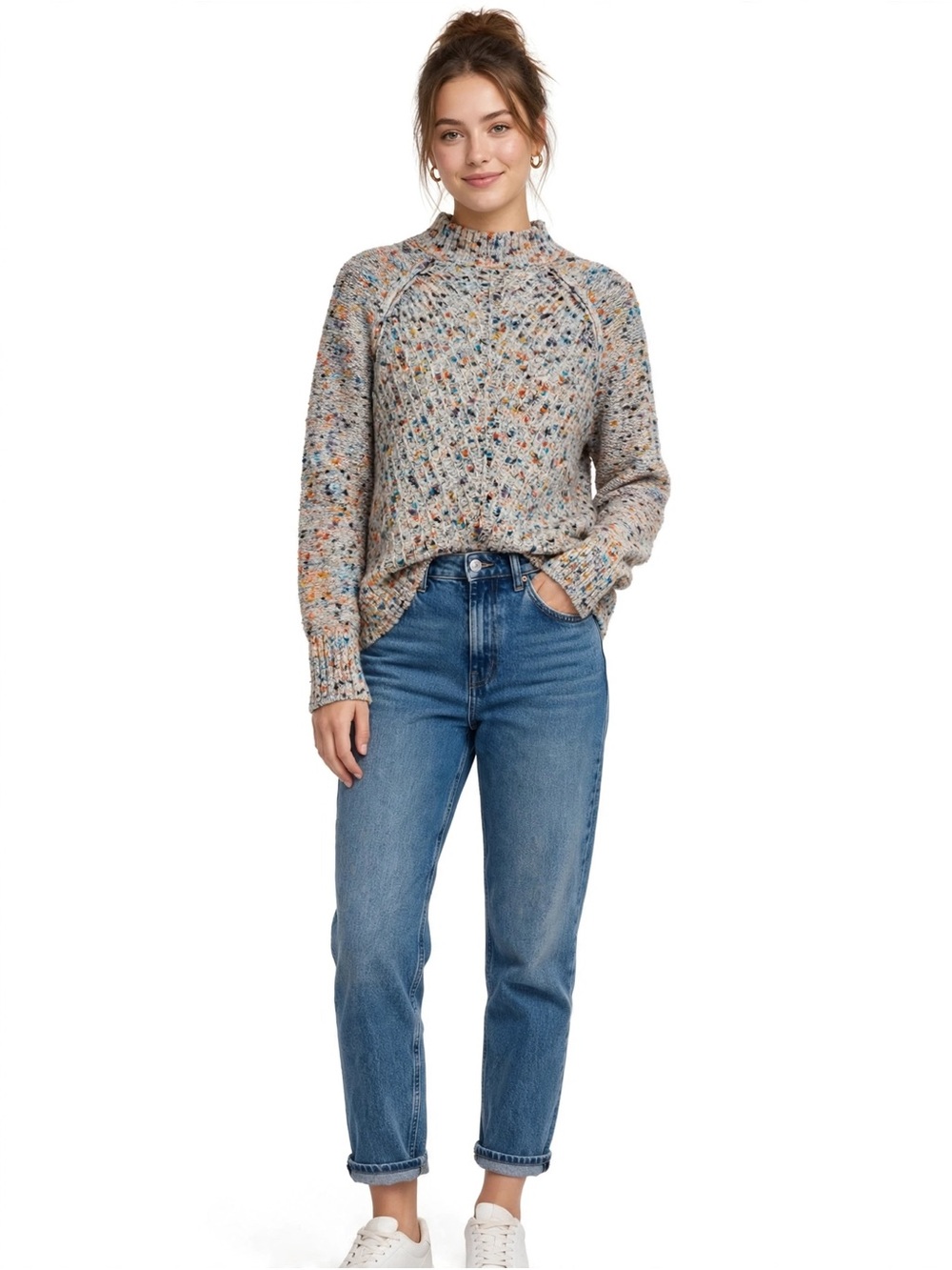 Sonoma Crewneck Sweater S Confetti speckle knit